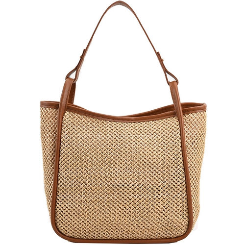 Универсальная летняя брендовая соломенная плетеная вместительная и большая пляжная сумка на одно плечо