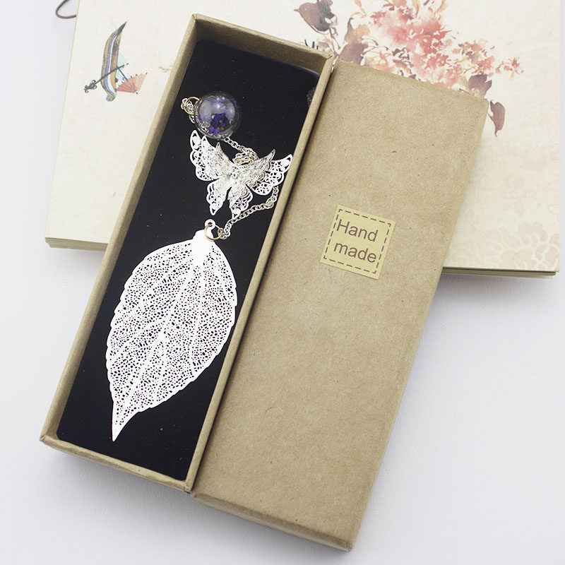Abroad Gift Promotion China Wind Ancient Wind Metal Butterfly Leaf Veins Flow Su Feather Bookmark Birthday Gift Classical