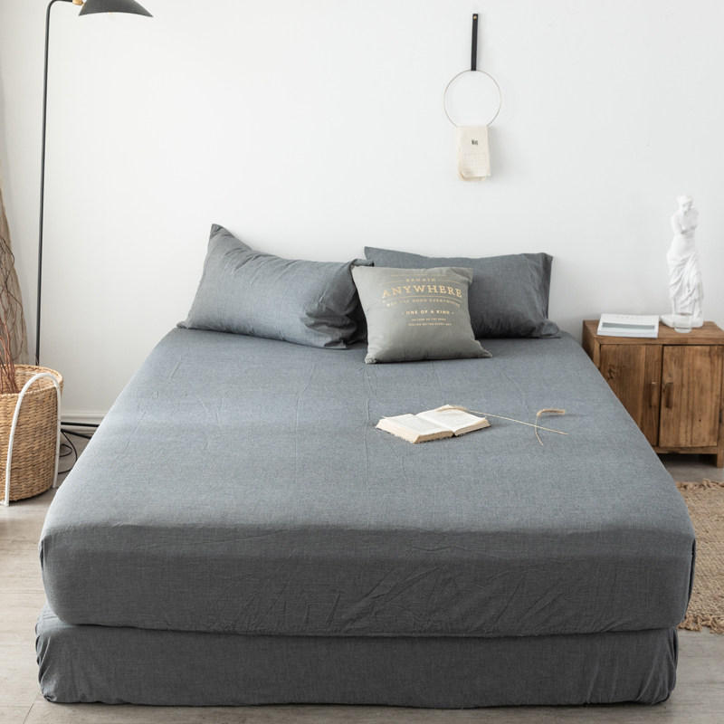 Washed cotton bunk-in-one-piece all-cotton Japanese style minimalist dark grey Minjuku hotel Guesthouse Pure Cotton Mattress Jacket