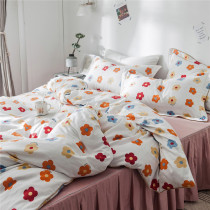 Poetry and Flowers cotton bed podium four-piece set of Yayfeng small flower cotton bed cover double enlarged quilt cover 1 8