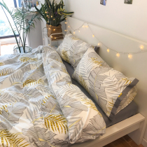 SUIT original design Jane European cotton four-piece bedding black and white plant bed and breakfast apartment 1 5 1 8m fitted sheet