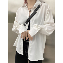 Xiao Xiao lazy chiffon white shirt summer thin style loose drape white sun long sleeve shirt top summer coat