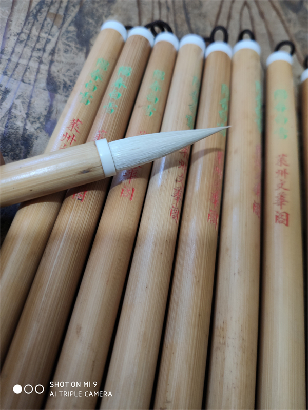 Writing brush in Laizhou Brush Pen County Writing Brush Lezhou Wenhua Cabinet Yang Spring White Snow Ancient Method With Sheep's Skin And Sheep Millennials Qigong