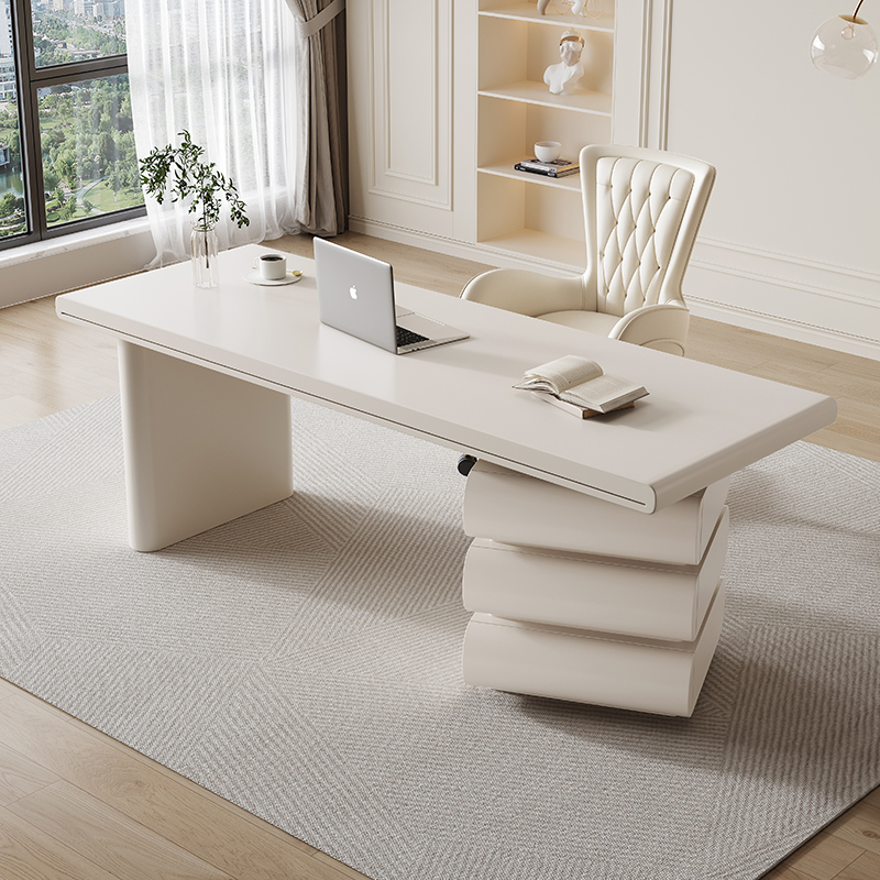 French-Style Cream-Colored Desk, Simple and Modern, Suitable for Home Study, Nordic Light Luxury Beauty Salon Consultation Desk French-Style Cream-Colored Desk, Simple and Modern, Suitable for Home Study, Nordic Light Luxury Beauty Salon Consultation Desk