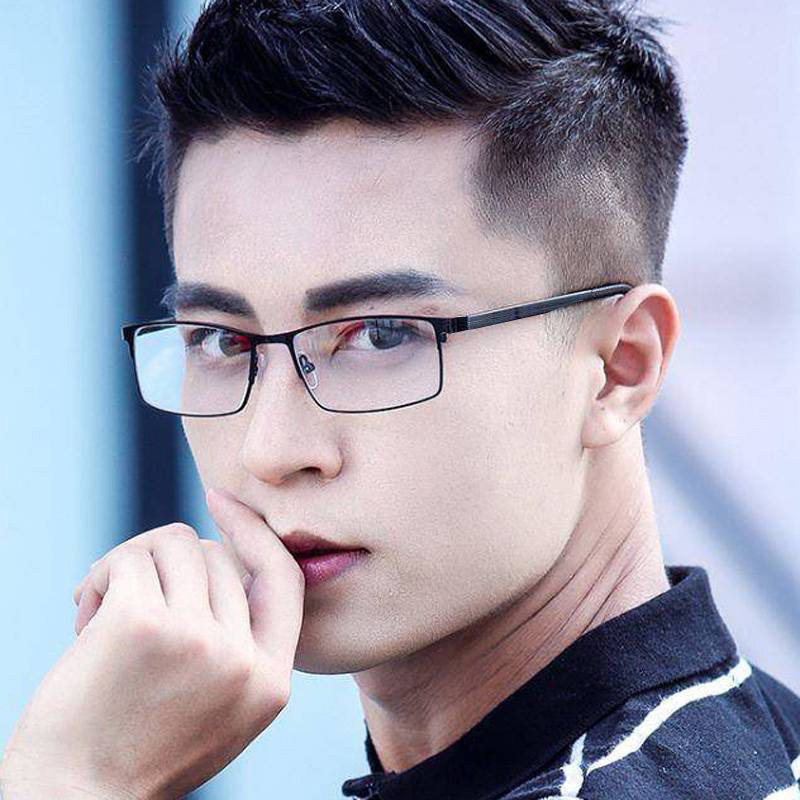 Anti-Blu-ray glasses fashion men and women business narrow frames mobile phone radiation protection goggles flat light No degree nearsightedness glasses