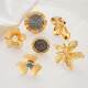 6-Piece Ring Set Cross-Border New Exaggerated ins Metal Three-Dimensional Flower Open Ring 6-Piece Set