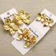 Ear Nail Set 3-Piece Set Cross-Border New Flower Metal Earrings Leaf Ear Studs 3-Piece Set