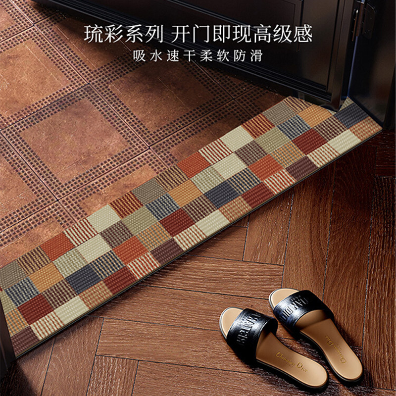 Retro threshold stone floor mat window sill entry door kitchen ultra-narrow strip carpet wash-free bathroom absorbent foot mat