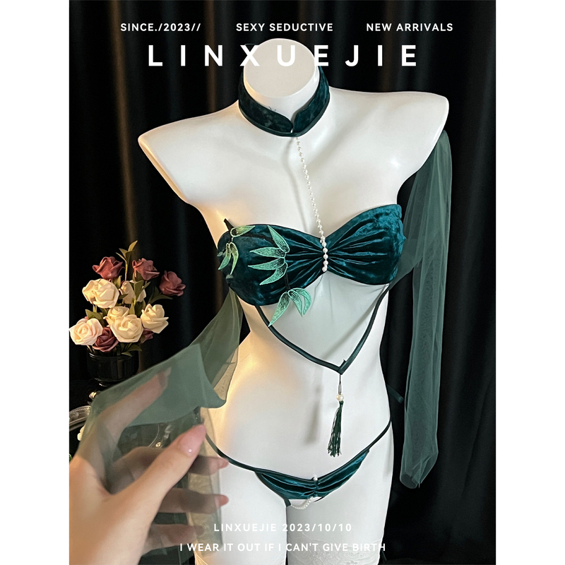 Sister Lin~ Sexy and Feminine, Alluring Ancient-Style Velvet Tube Top, Pure Desire Bellyband Lingerie, Couple's Date Qq Lingerie