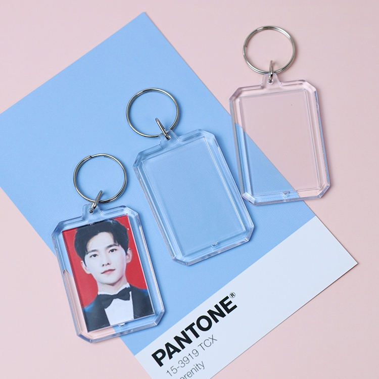 Photo Studio Transparent Photo Frame Id Photo Keychain 1.0inch DIY Keychain Advertising Logo Qr Code