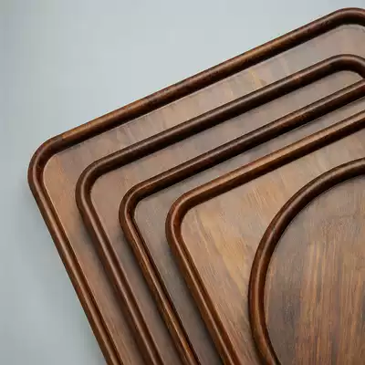 Wooden tray household tea cup solid wood tea tray water cup storage plate bamboo wooden tray rectangular Japanese