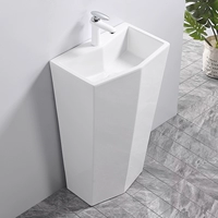 Likable Coined Pillar Basin Ceramic Balcony Band -Capered Квадратный в форме колонны -обработка