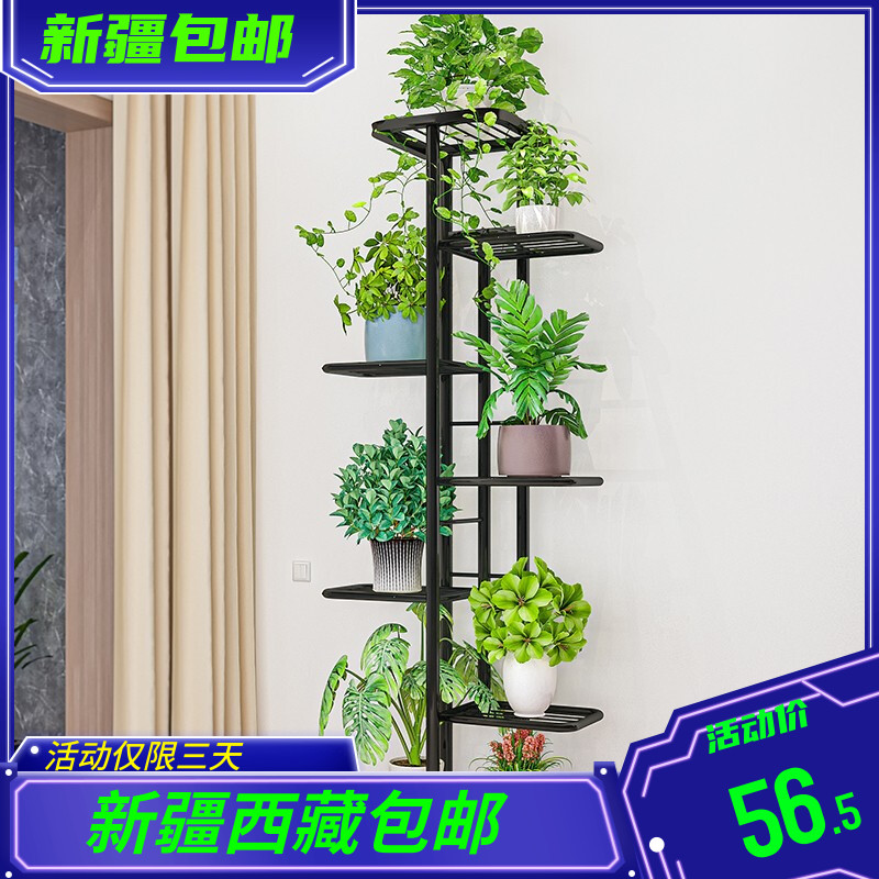 Xinjiang Tibet flower stand living room multi-layer rack modern minimalist iron climbing vine succulent flower shelf metal
