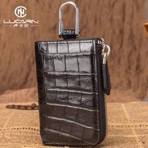 Avocado Leather Key Bag Men Multifunction Large Capacity Home Brief Genuine Leather Waist Hanging Lock Spoon Bag Key Kit Key