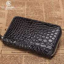 Avocado Leather Key Bag Men Genuine Leather Large Capacity Lock Spoon Bag Belly Business Multifunction Zero Wallet Card Bag Black Tide