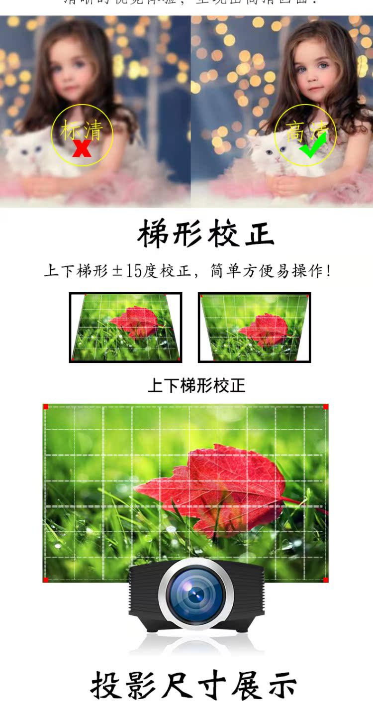 Máy chiếu mới Q2 mini rạp hát tại nhà trẻ em bảo vệ mắt HD giáo dục sớm máy điện thoại di động ngoài trời WiFi thông minh - Máy chiếu