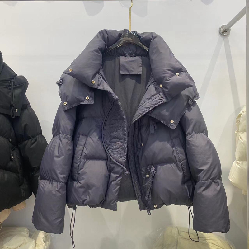New Chinese Style Black Hooded Short down Jacket for Women, Winter New Style, Fleece-Lined, Thickened, Warm, High-End Feel Coat