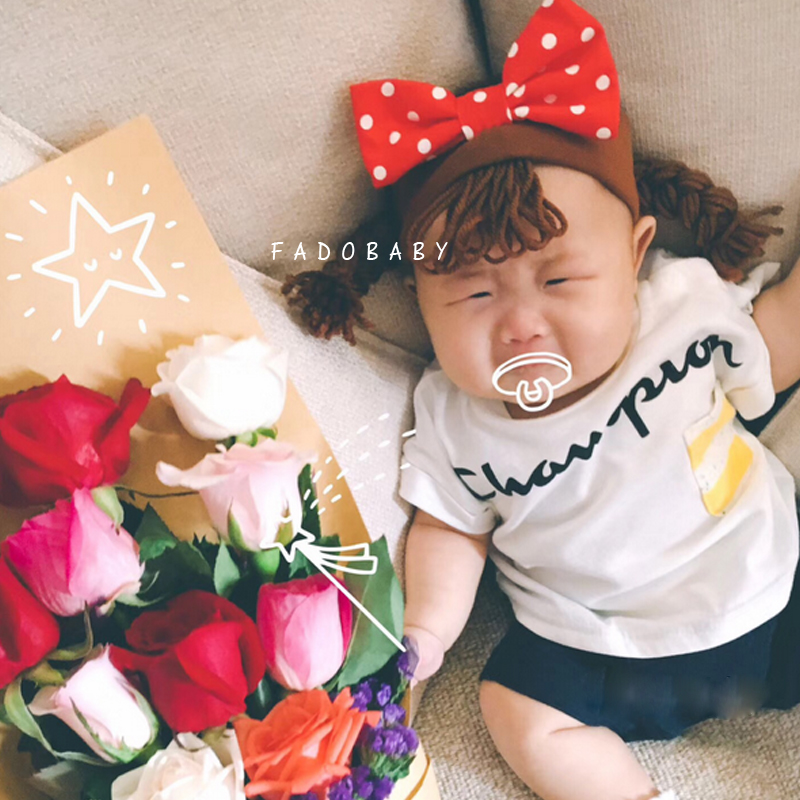 Ins mẫu nổ bé bé nơ siêu dễ thương giả đầu bện với hình dạng lõm tạo tác phụ kiện tóc trẻ em kẹp càng cua 5 răng