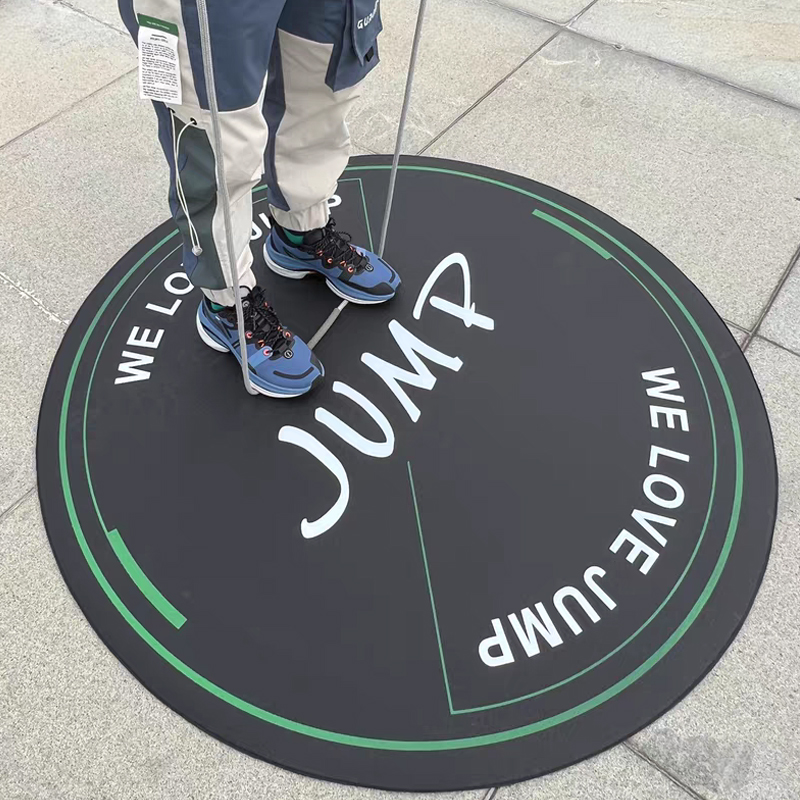 Round rope skipping mat yoga mat home sports fitness high-density PVC shock-absorbing sound-proofing wear-resistant non-slip black mat