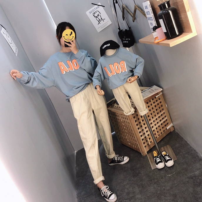 CHICFISH2019 Phiên bản Hàn Quốc của quần áo cha mẹ trẻ em mùa thu cho một gia đình ba vòng len thời trang mẹ-con gái quần áo gia đình mẹ-con - Trang phục dành cho cha mẹ và con
