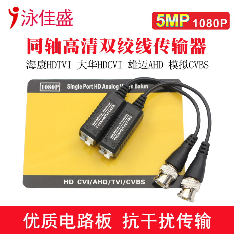 Surveillance camera lens AHD CVI TVI coaxial HD twisted pair transmitter Anti-interference video balun