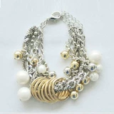 Браслет из бисера ручной работы, бусины, аксессуар, высококлассные аксессуары, золотое серебряное украшение-шарик, ожерелье