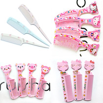 Kindergarten cute cartoon KT makeup comb Portable one head with pointed tail comb Childrens baby small dense tooth comb