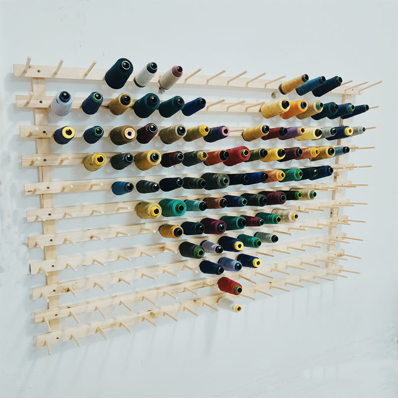 Hot-Selling Sewing Solid Wood Spool Wall-Mounted Hemp Rope Yarn Pagoda Jade Thread Pagoda Thread Living Room Decoration Storage Spool Rack