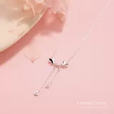 Ожерелье, подвеска с цирконом с кисточками, короткая цепочка до ключиц, серебро 925 пробы, женский стиль, простой и элегантный дизайн, популярно в интернете