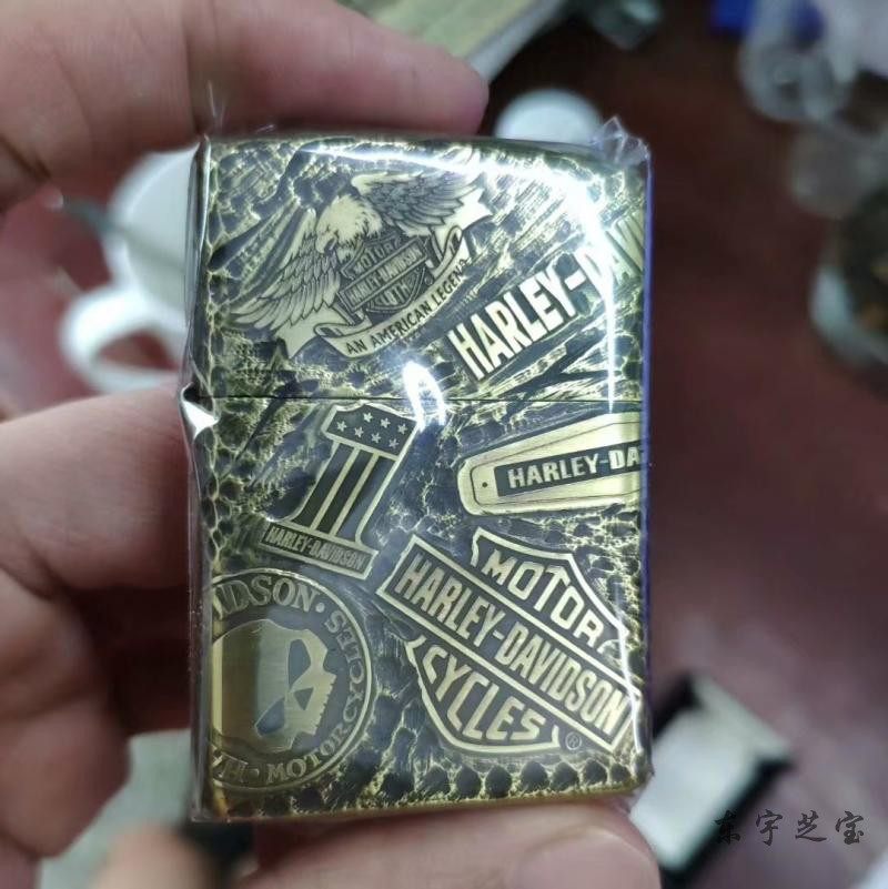 Genuine Zippo Lighter Pure Bronze Armor Hand Carved Harre ten chapter personality beast claw marks