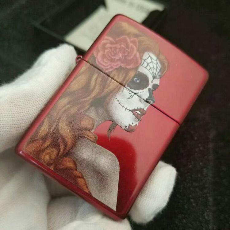 American original zippo lighter red paint color printing Day of the Dead Mexican girl 28830 fashion personality