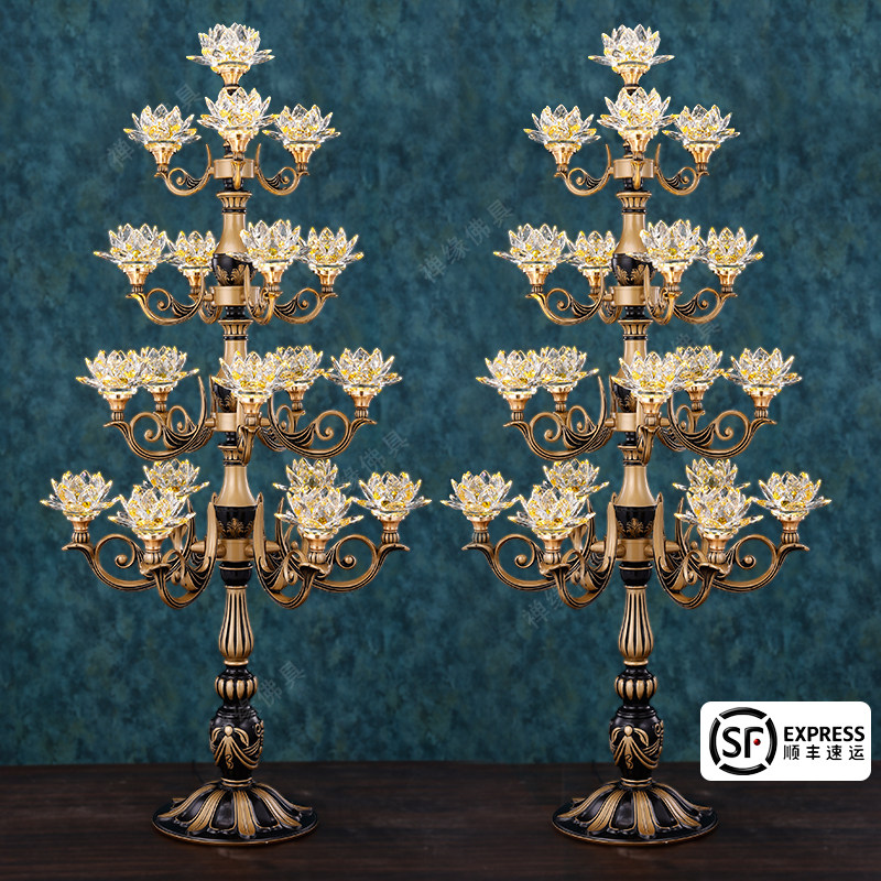 Lotus light led glazed crystal floor temples home 49 pint of plug-in Electric Buddha for lanterns lotus lanterns