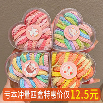 Childrens rubber bands do not hurt hair colorful boxed lace rubber bands girls high-elastic hair ties baby headbands
