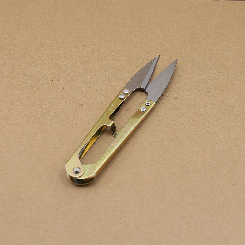 Handmade household scissors cloth scissors spring yarn scissors Clothes scissors thread head u-shaped scissors cross stitch diy tailor tools