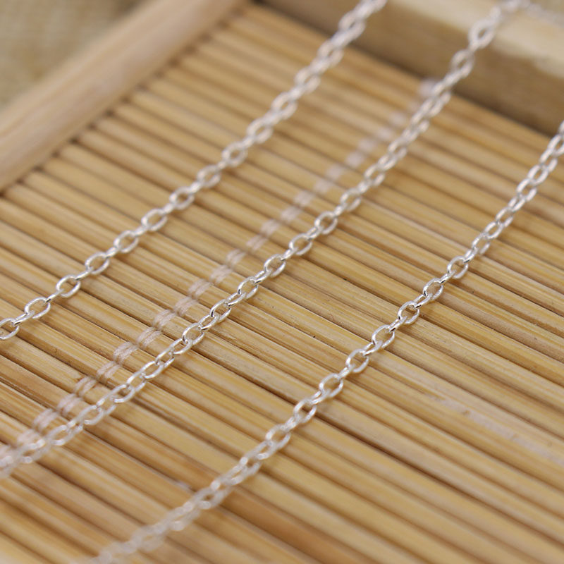 S925 Sterling silver necklace Ear chain Drop Earrings Semi-finished earrings diy handmade accessories material Tassel bracelet Cable chain