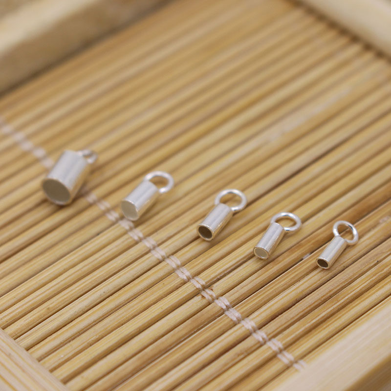 S925 sterling silver sleeve DIY silver accessories silver link head necklace special clamp buckle heart with needle road to road