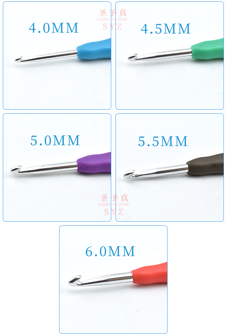 móc công cụ trong gia đình móc đan thiết lập gói tài liệu Tự tay mềm kim nắm đan crochet - Công cụ & vật liệu may DIY chỉ khâu