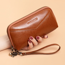 European and American cowhide handbags for women 2023 new long wallets for women large capacity ladies clutch bags coin purse clutch bag