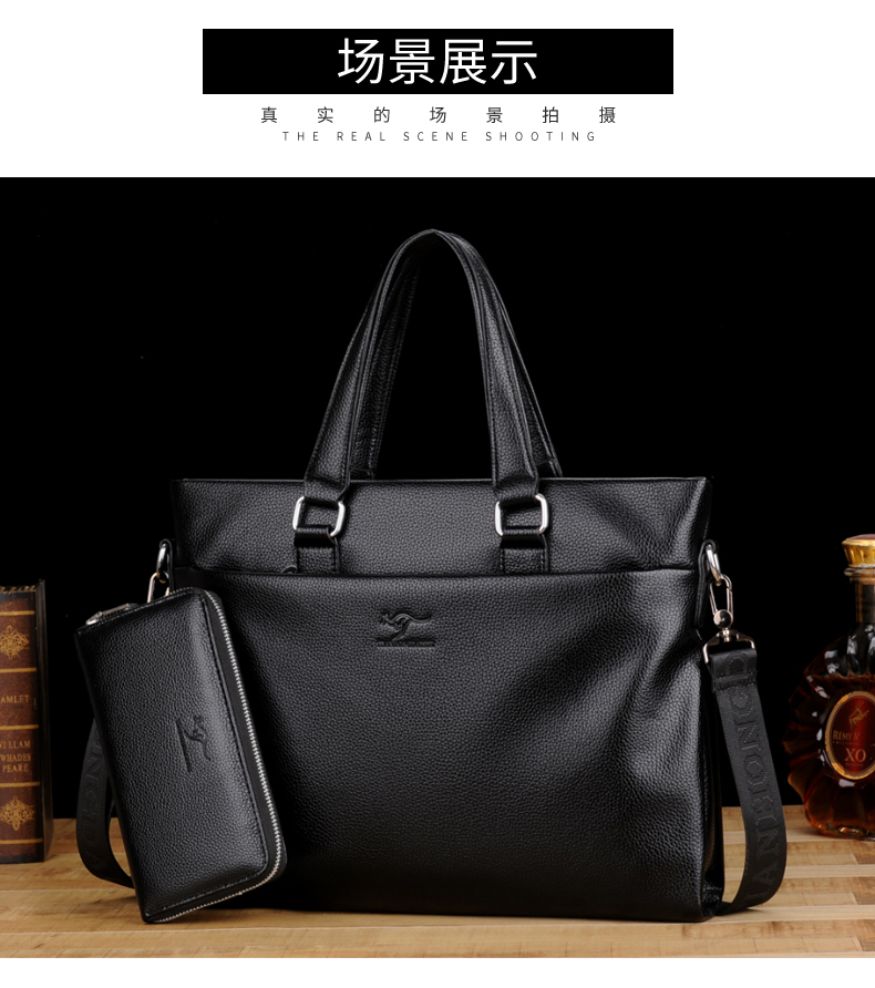 Tianhong kangaroo túi xách nam tay da phần da kinh doanh túi xách nam vali da mềm túi kinh doanh nam - Túi của con người túi gucci