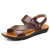 Dép nam mùa hè giày da đi biển thoáng khí 2018 mới giản dị bố trung niên mềm đế mềm đôi sandal nam Sandal