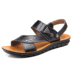 Dép nam mùa hè giày da đi biển thoáng khí 2018 mới giản dị bố trung niên mềm đế mềm đôi sandal nam Sandal