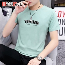 Modale short sleeve T-shirt Summer Compassionate Korean Version Fashion Personality Ice Silk Youth Mens Clothing Trend Half Sleeves