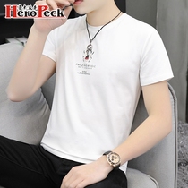 T-shirt men short sleeve ins trend Youth Tide brand summer cotton half sleeve base shirt clothes men early spring