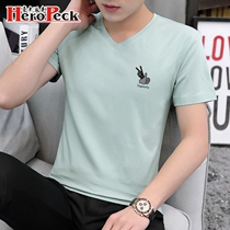 Modale short sleeve T-shirt summer dress body in Korean version fashion brief about 100 ride-hailing mens clothing trendy half sleeve boy