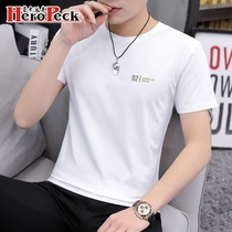 Cotton summer new mens short-sleeved T-shirt trend half-sleeve body clothes Hong Kong wind Joker ice BOY