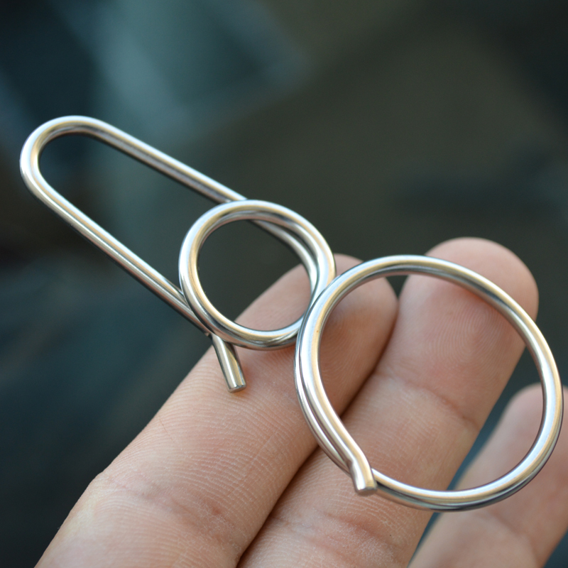 Handmade Stainless Steel Keychain, Pure Copper Wire Key Ring, Creative and Simple Men's Key Ring, Simple Lock Holder