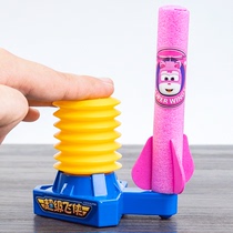Super Fly-Man Fun Flying Sky Rocket Gun Barrel Air Pressure Ejection Safety Cotton Soft Bomb Indoor Outdoor Toy