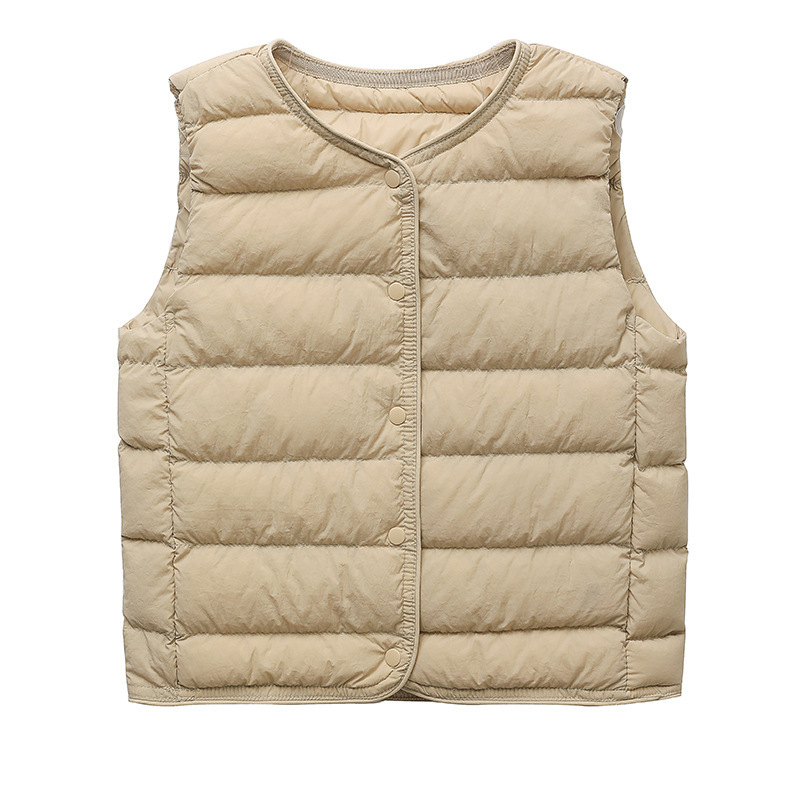 Lala Children's Clothing down Vest Lightweight Undershirt for Boys and Girls Winter Warmth New National Standard 90 White Duck down