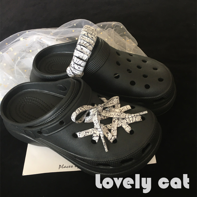 Internet Celebrities Recommend Original Crocs Clog Shoe Accessories, Shoe Surface Binding, Shoelaces, DIY Shoe Buckles, Personalized Decoration Elastic Bands