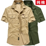 Летняя хлопковая мужская дорожная рубашка для отдыха для работы, большой размер, рабочая одежда